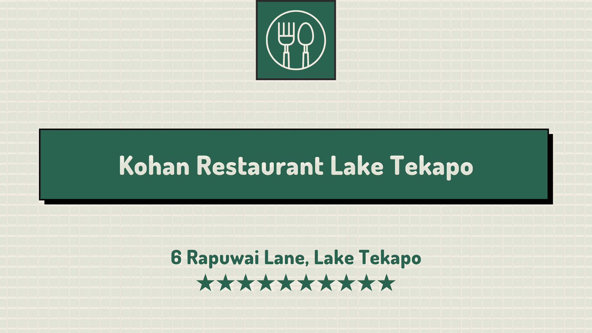 Kohan Restaurant Lake Tekapo